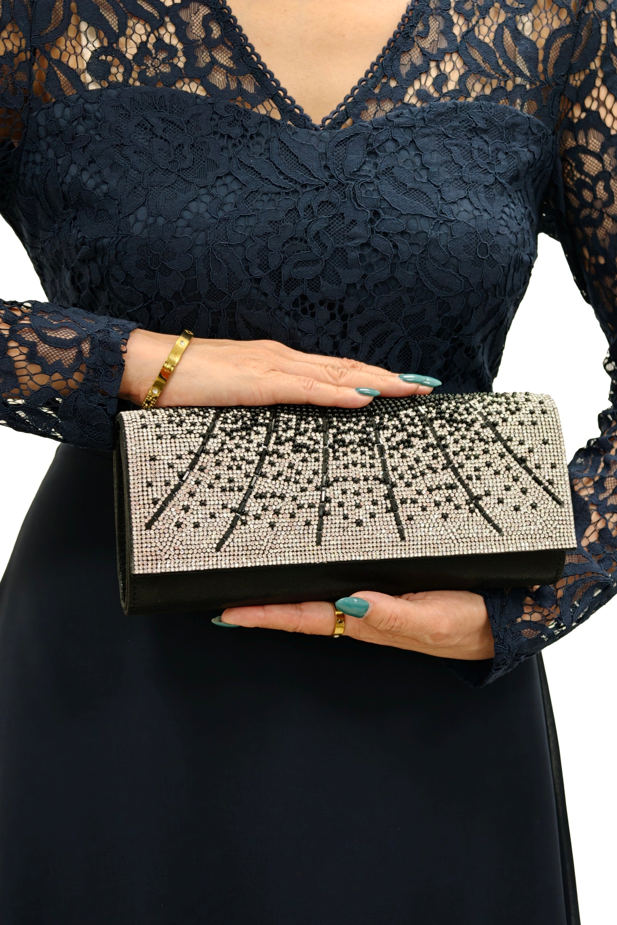 Rhinestone Embellished Clutch Bag AC0000718