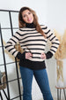 Double Second Black Striped Turtle Neck Knit Jumper