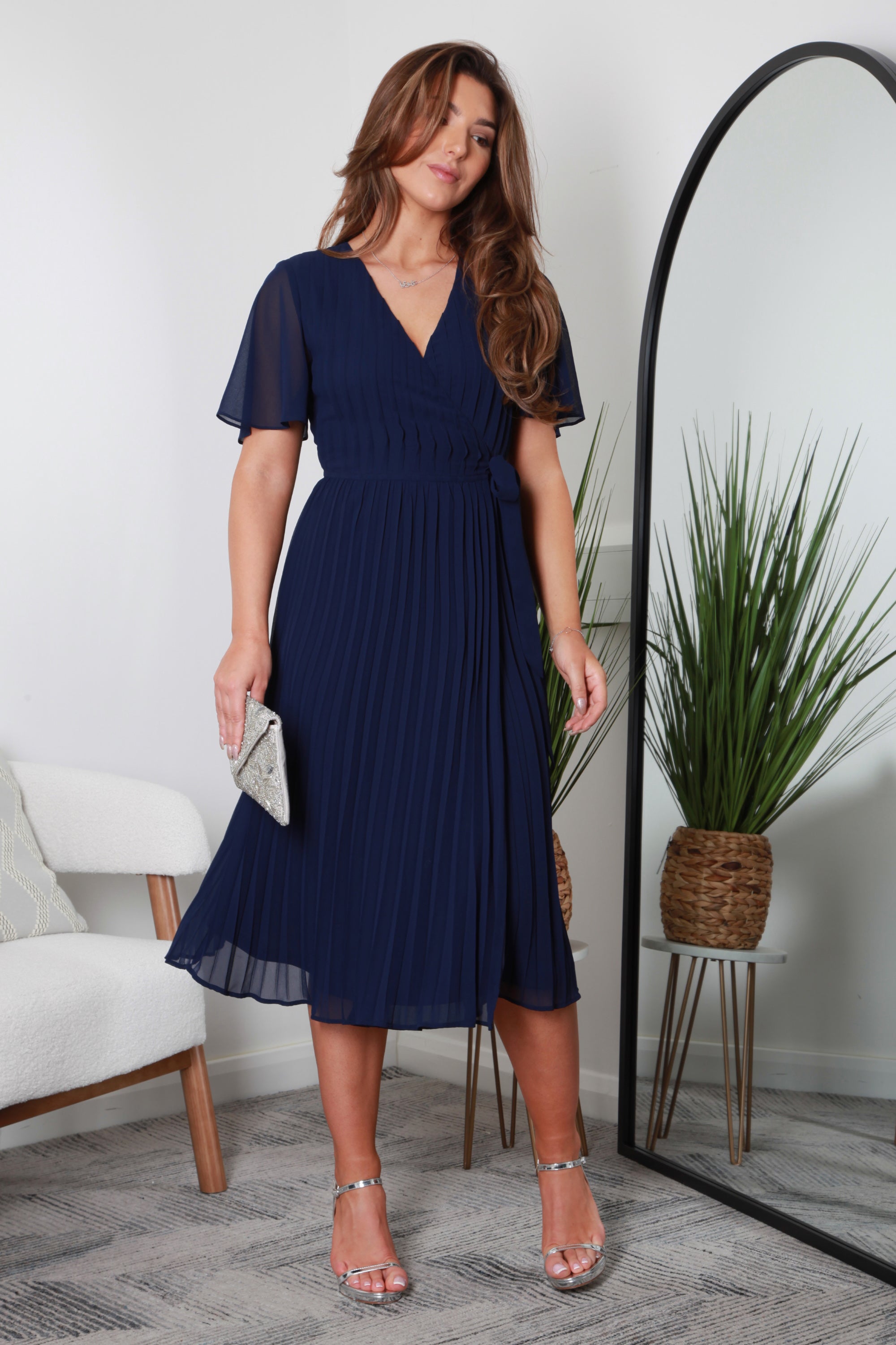 Pleated True Wrap Dress DR0000446