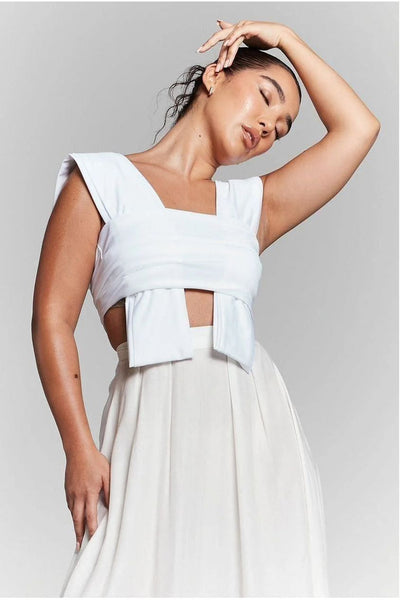 Ivory - Isla Ivory Multiway Tie Top by InFlair