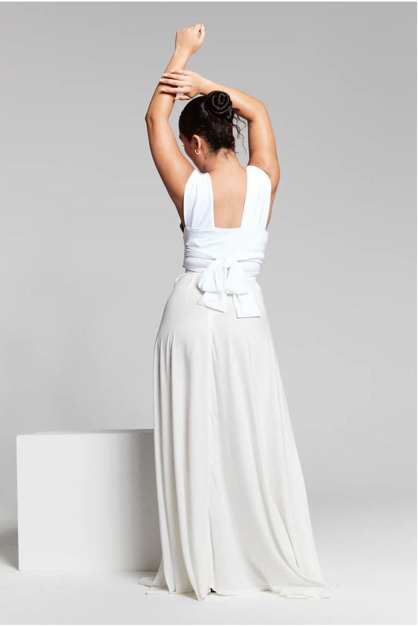Ivory Pleated Maxi Skirt INF20224