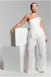 Ivory One Shoulder Knot Bodysuit by InFlair