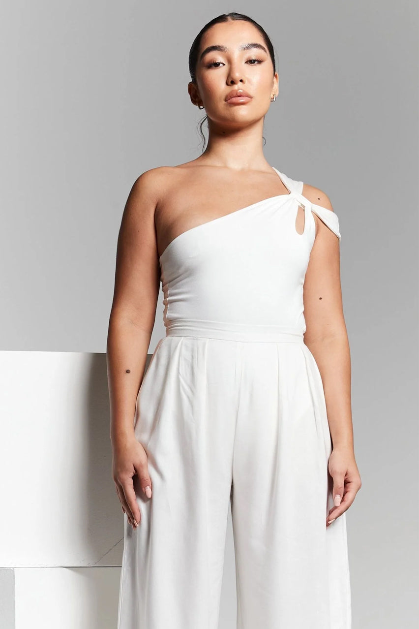 Ivory Pleated Wide Leg Trouser INF20235