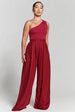 Burgundy Pleated Wide Leg Trouser by InFlair
