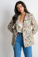 Beige Floral Jacquard Tailored Blazer by Gini London