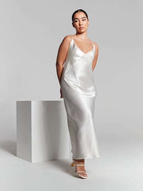 Cowl Back Midi Slip Dress by InFlair