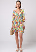 Angeleye Summer Mini Dress In Tropical Papaya Print