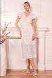 White Lace Midi Dress by Angeleye