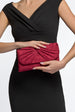 Burgundy Suede Clutch Bag With Knot Detail by Aftershock London