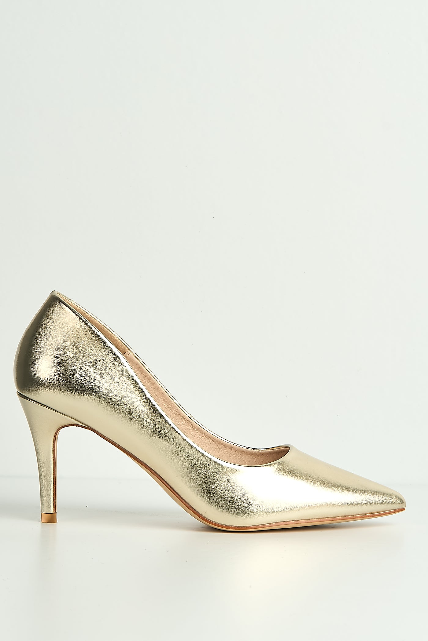 Ingrid Pointed Toe Court Heels In Gold 1626-10-GOL