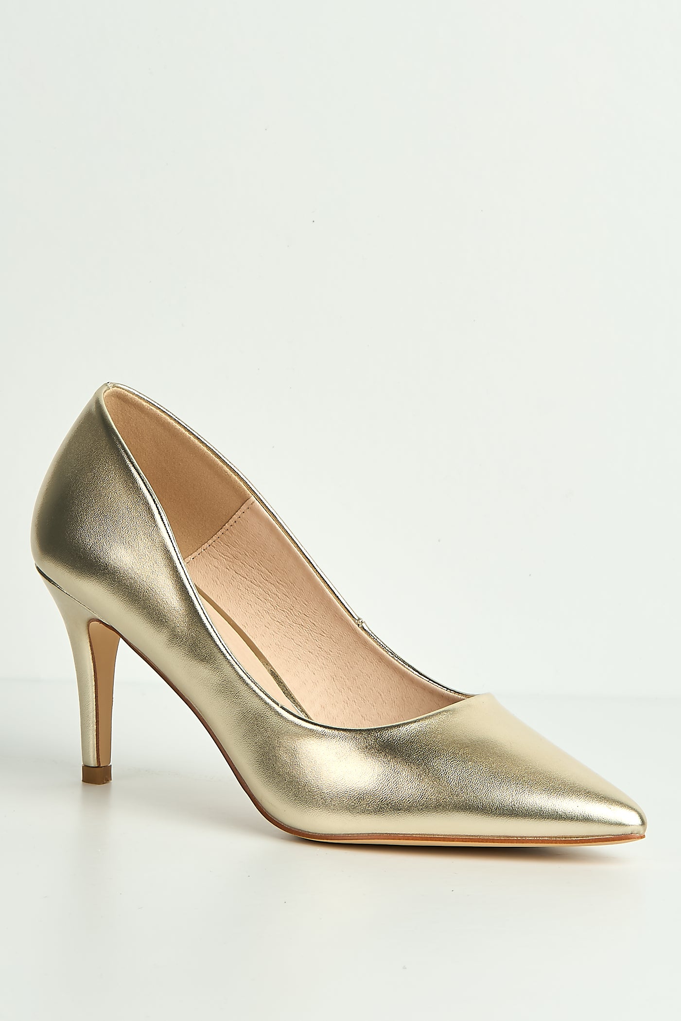Ingrid Pointed Toe Court Heels In Gold 1626-10-GOL