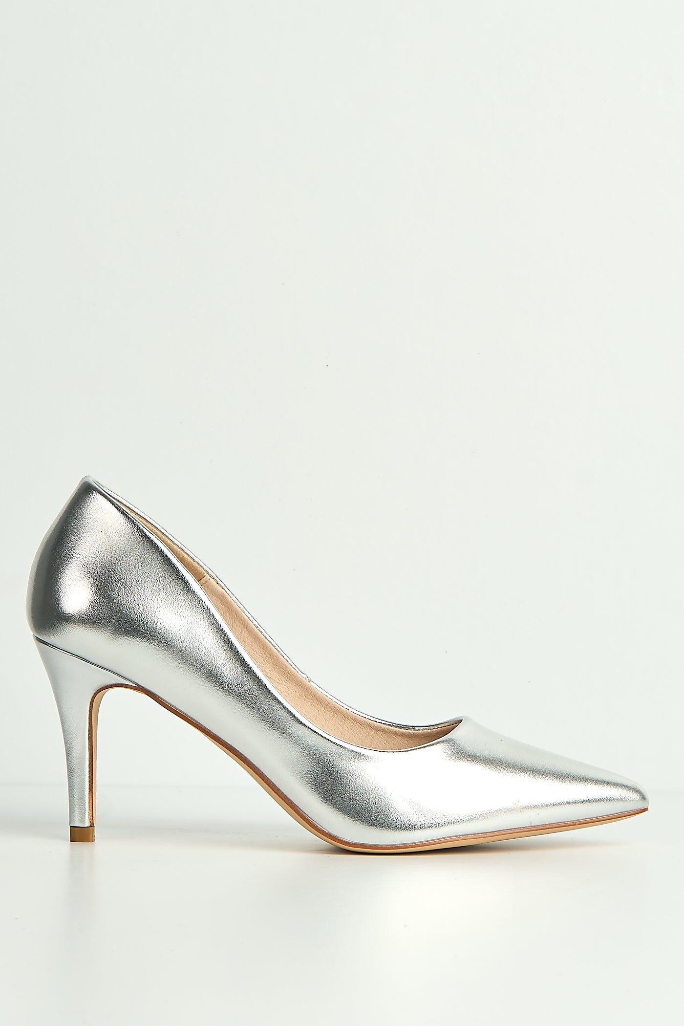 Ingrid Pointed Toe Court Heels In Silver 1626-10-SVR