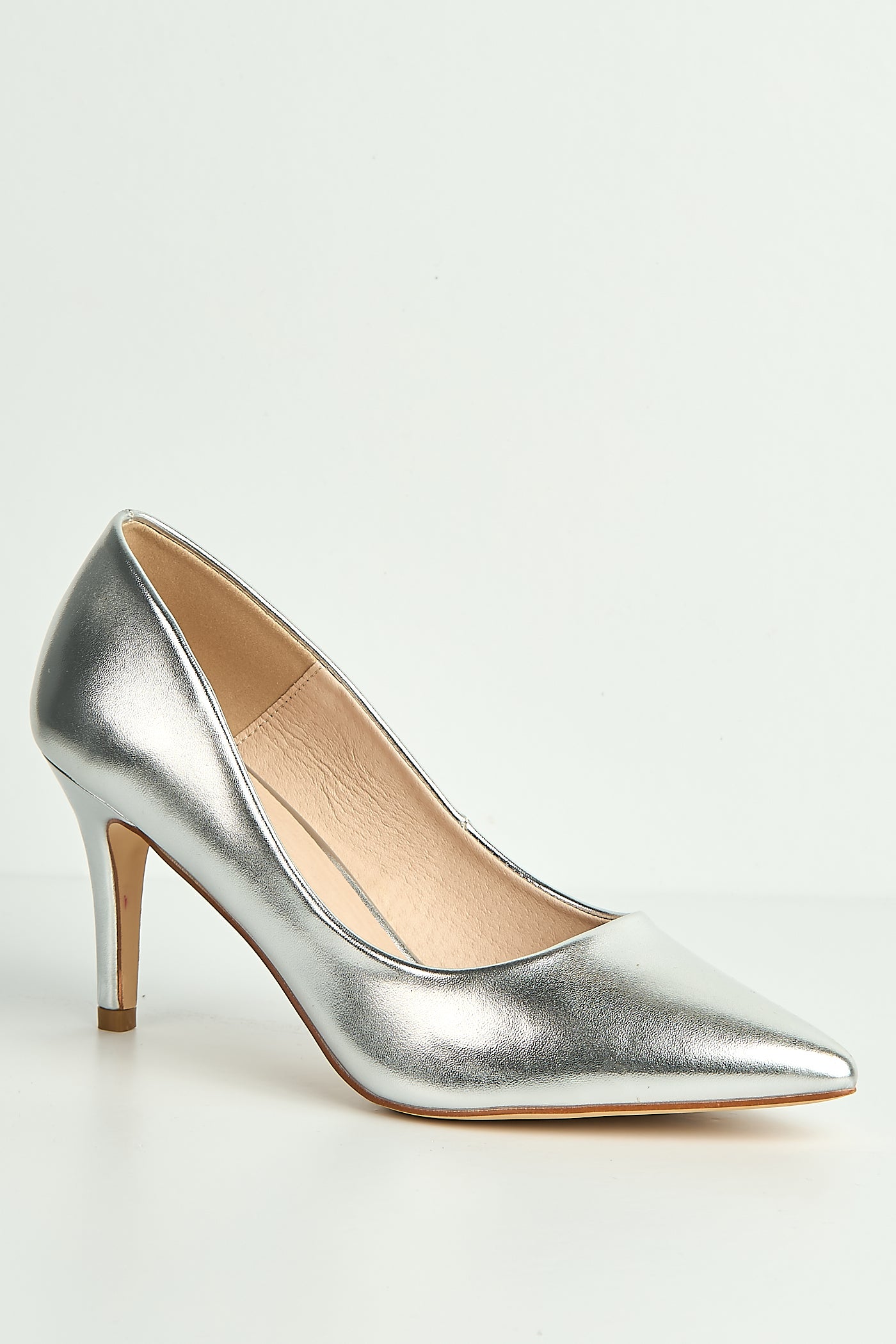 Ingrid Pointed Toe Court Heels In Silver 1626-10-SVR
