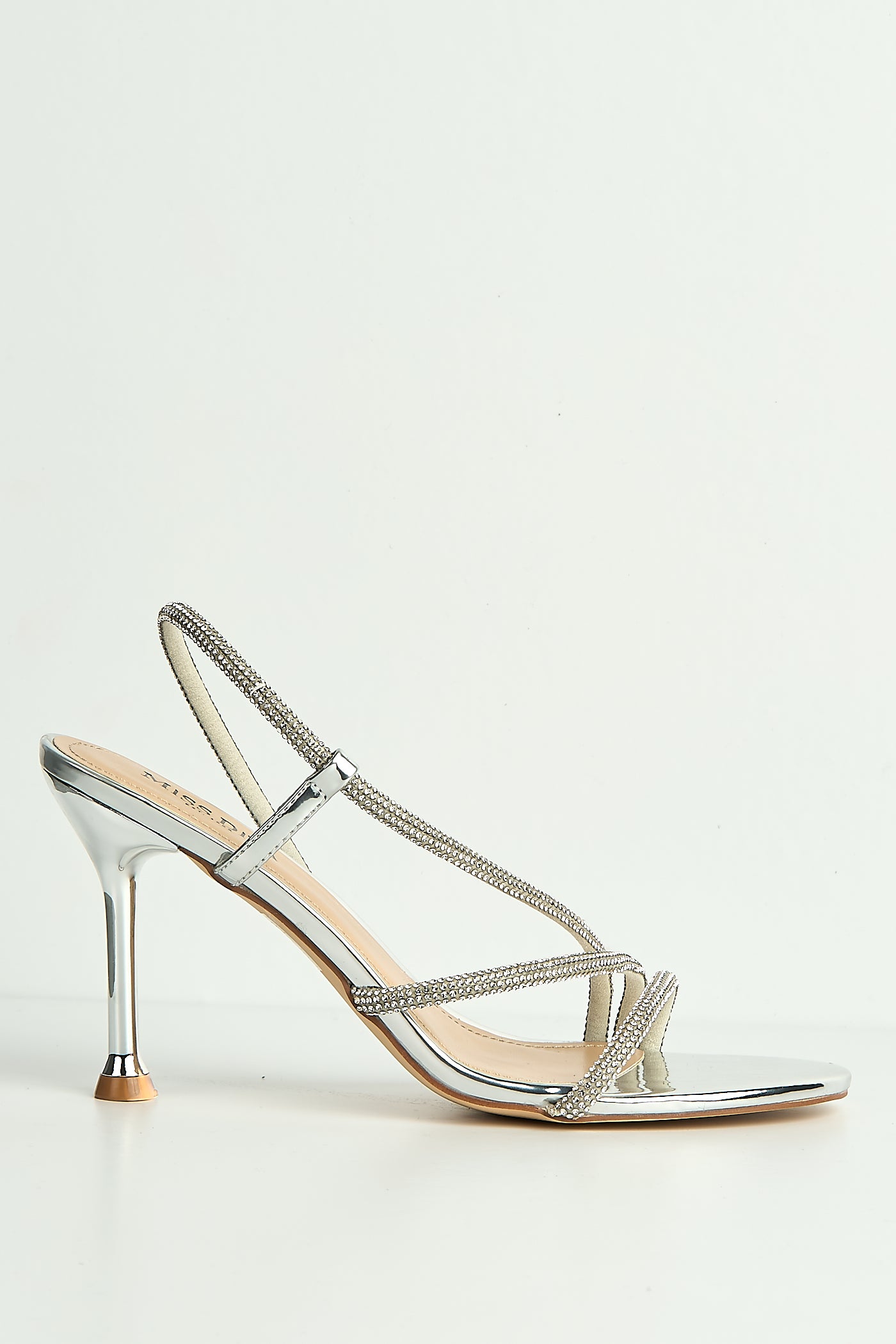 Cady 3 Diamante Band Stiletto Heeled Sandals In Silver LIQUORICE2-SVR