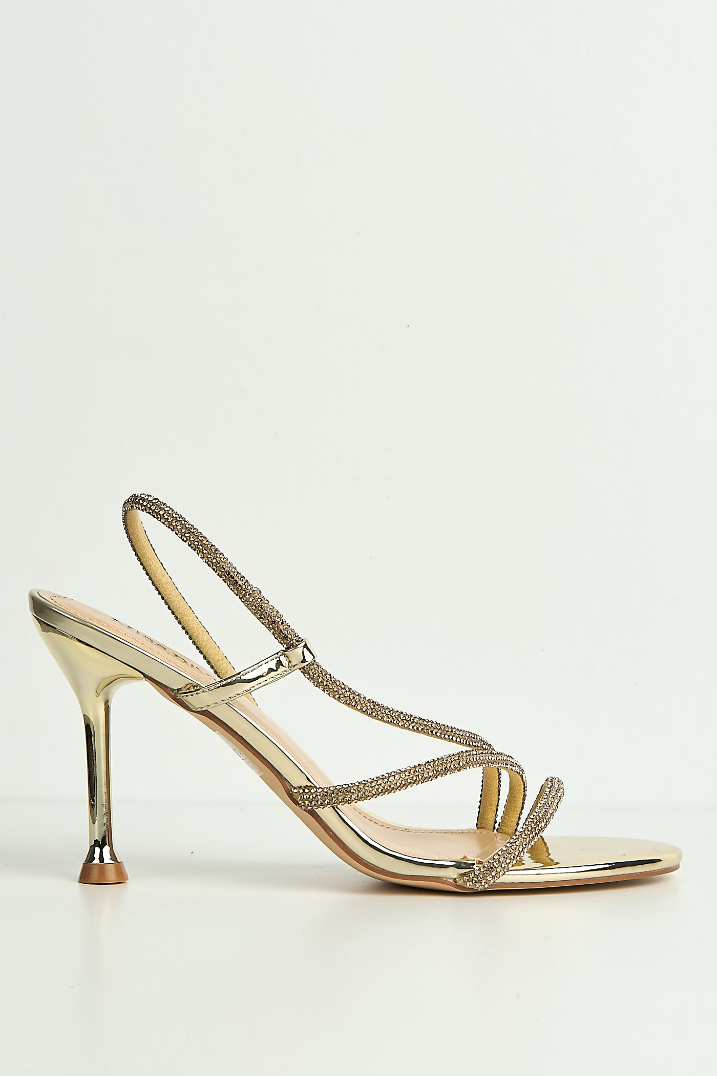 Cady 3 Diamante Band Stiletto Heeled Sandals In Gold LIQUORICE2-GOL