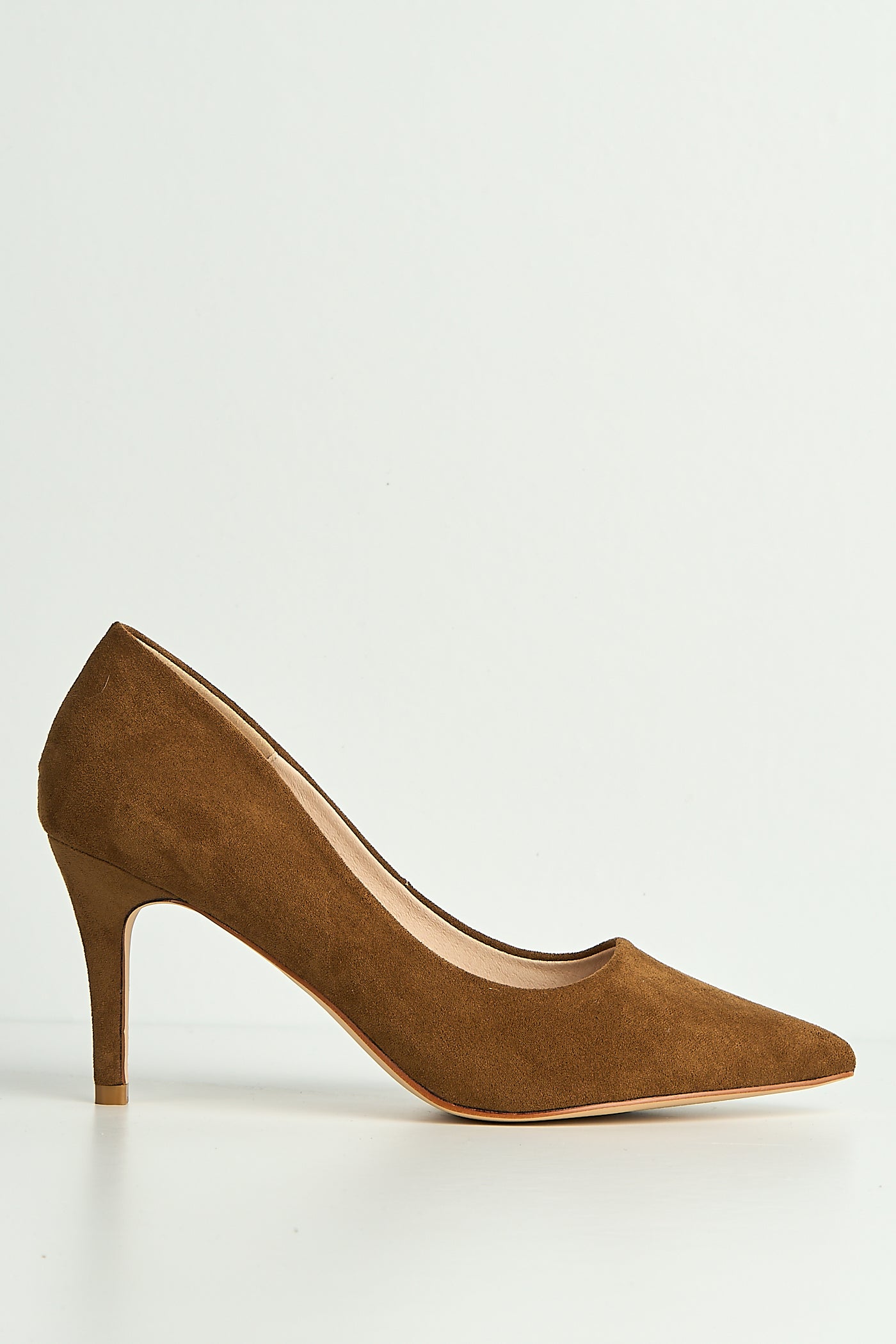 Ingrid Pointed Toe Court Heels In Tan Suede 1626-10-TANSU