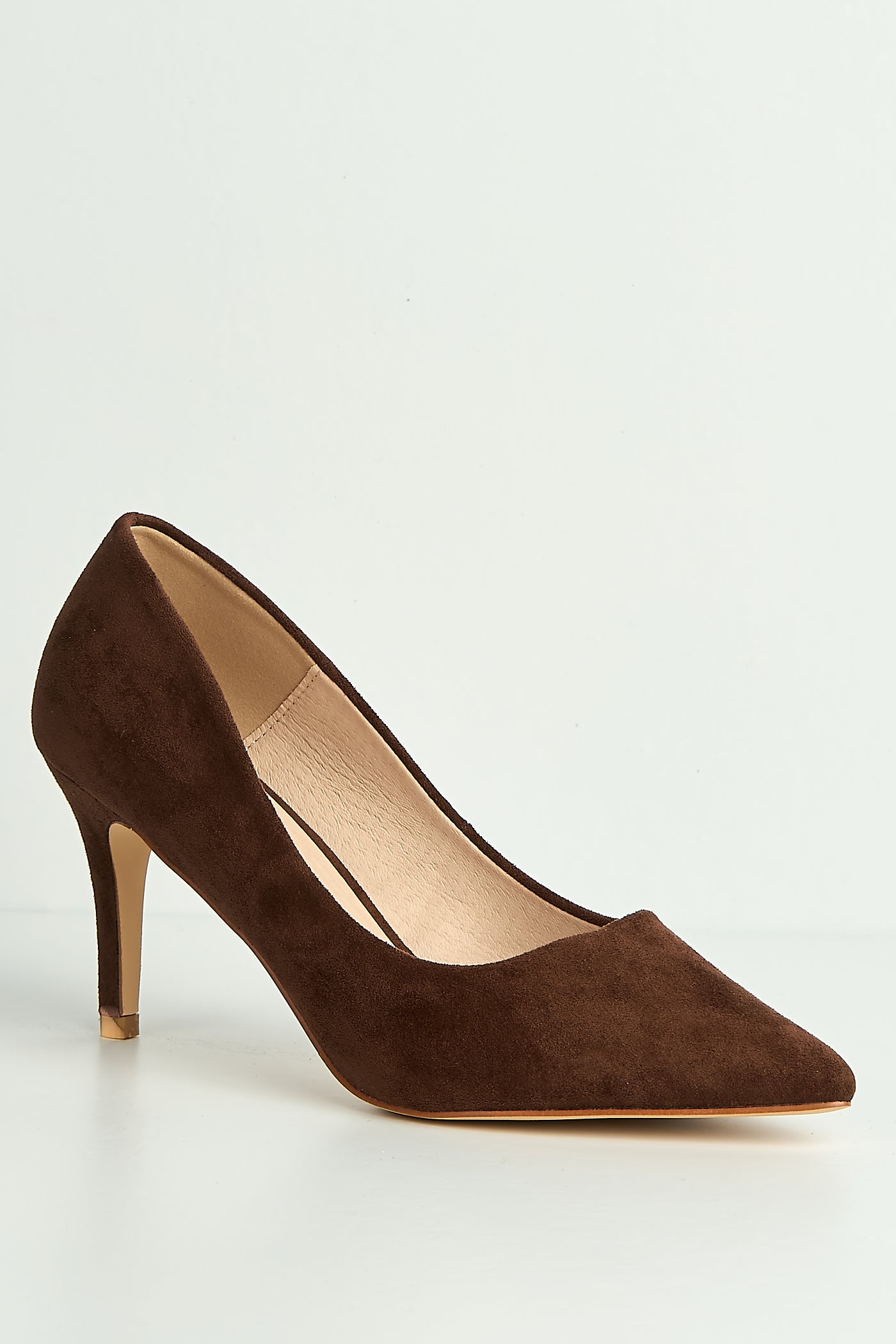 Ingrid Pointed Toe Court Heels In Chocolate 1626-10-CHOC