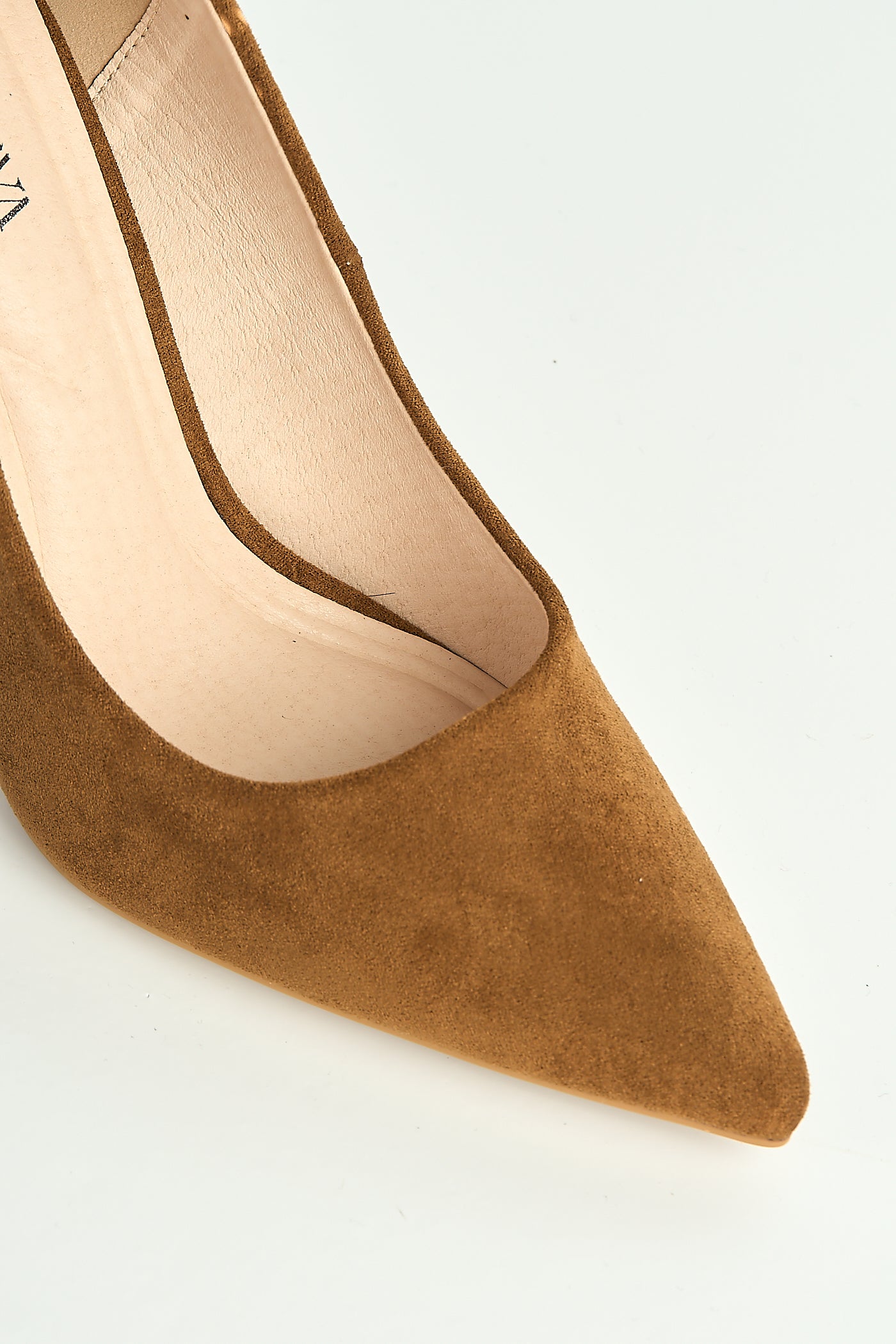 Mila High Stiletto Faux Sued Heel Court Shoe In Tan Suede NF-493-TANSU