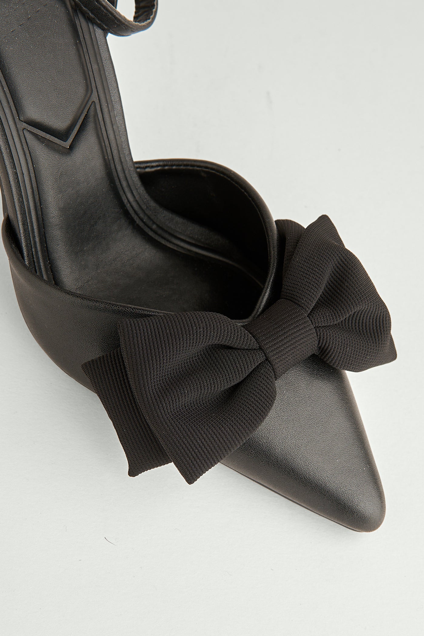 Alua Bow Detail Anklestrap Court Shoes In Black SALADO99-BLK