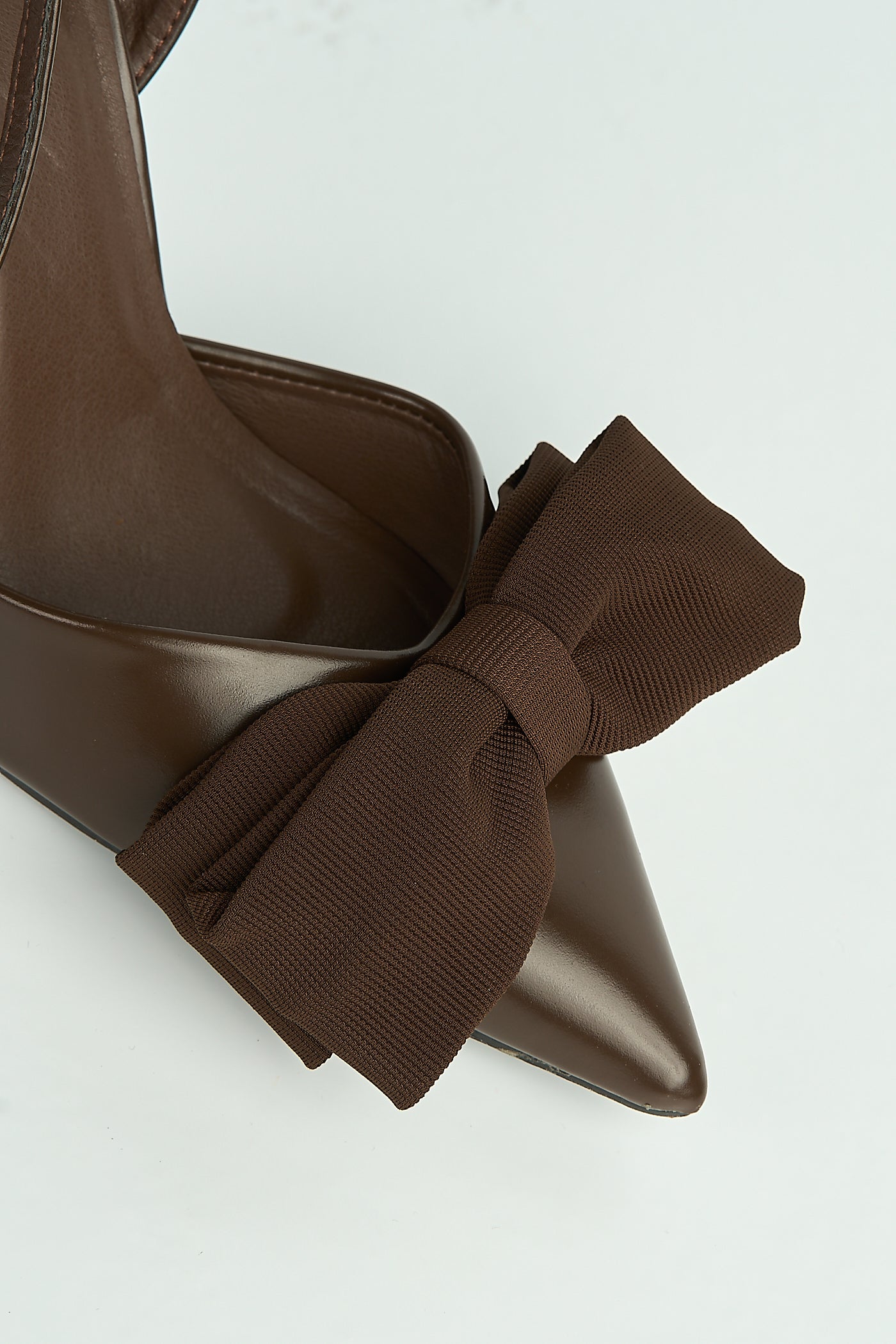 Alua Bow Detail Anklestrap Court Shoes In Brown SALADO99-BRN