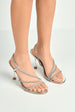 Cady 3 Diamante Band Stiletto Heeled Sandals In Silver by Miss Diva