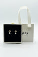 Pearl Stud Earring With Diamante Tree In Gold - Gift Boxed by SVNX