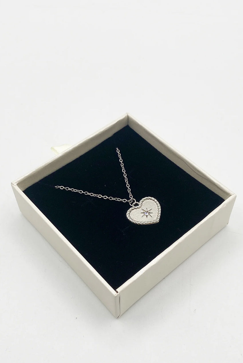 Starry Heart Necklace In Silver - Gift Boxed JE400121