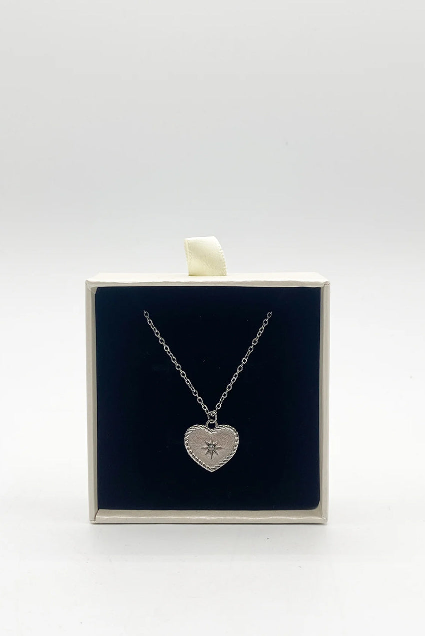 Starry Heart Necklace In Silver - Gift Boxed JE400121
