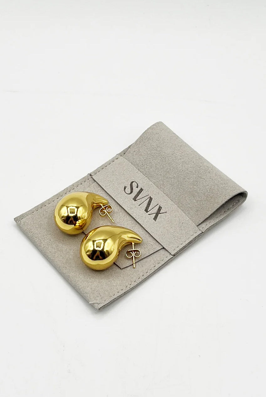 Chunky Waterdrop Earrings In Gold JE401024