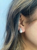 Pearl Diamante Earrings In Silver by SVNX