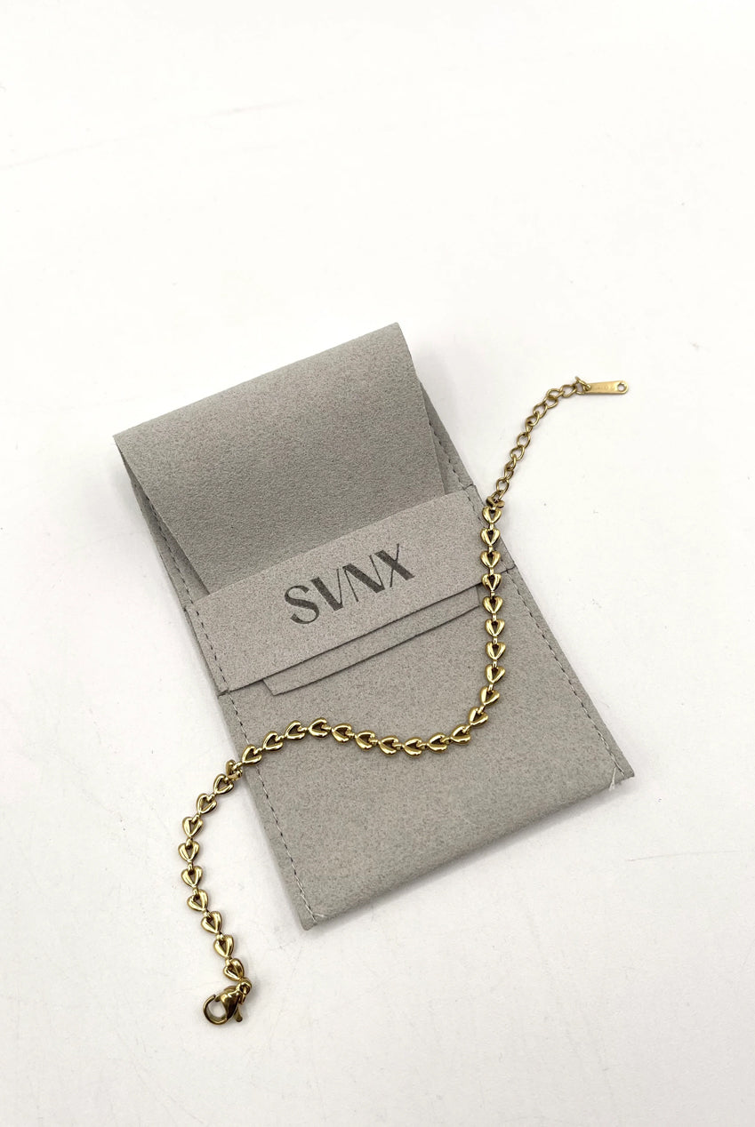 Heart Link Bracelet In Gold JE401624