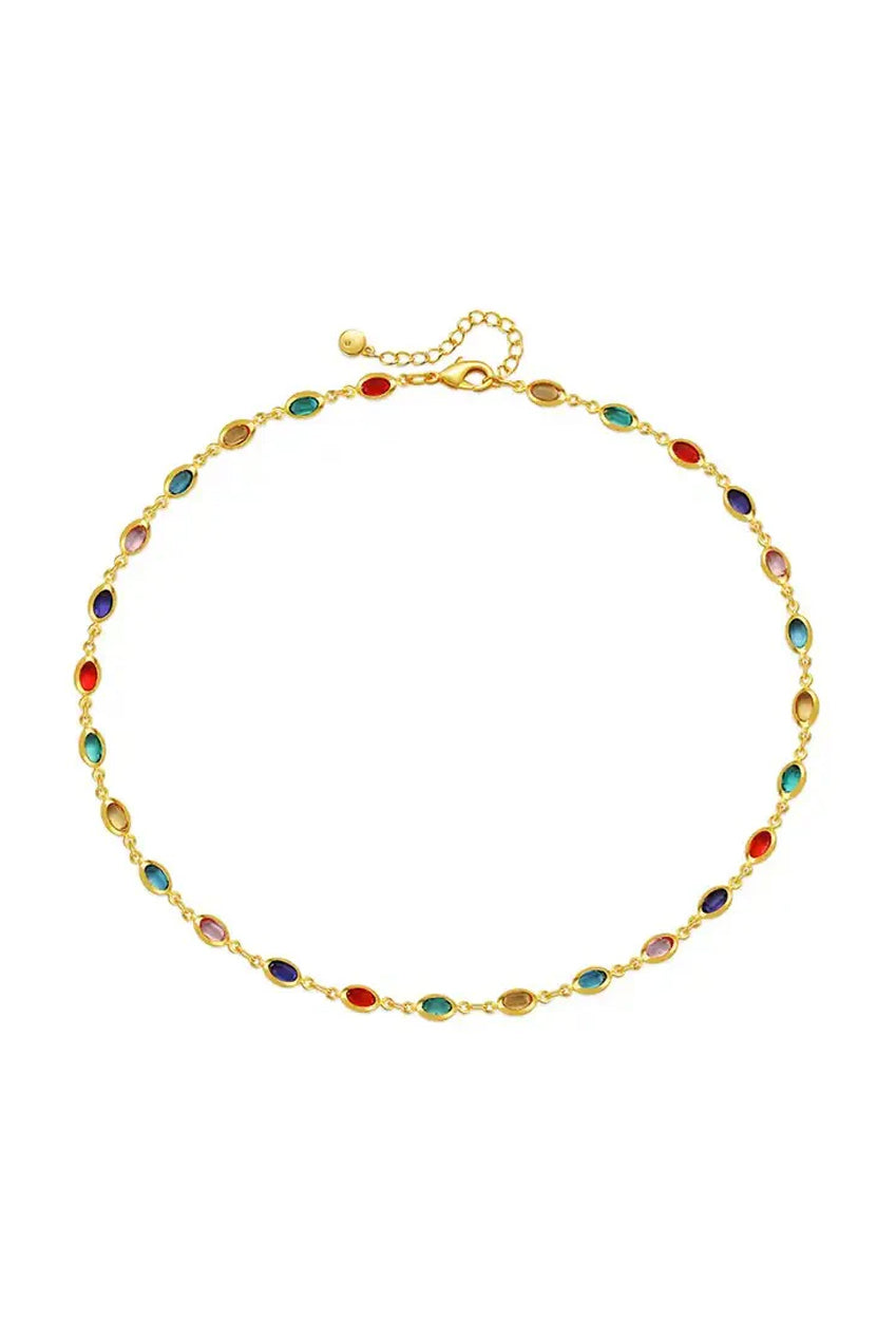 Multicolour Oval Chain Necklace JE401901