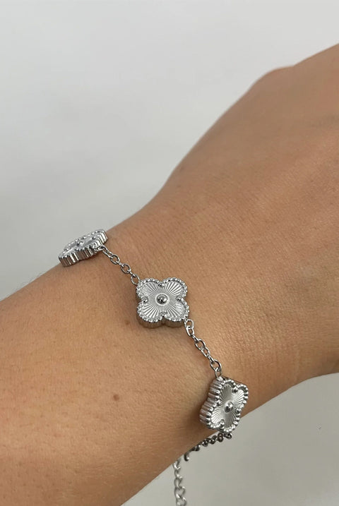 Clover Bracelet In Silver by SVNX