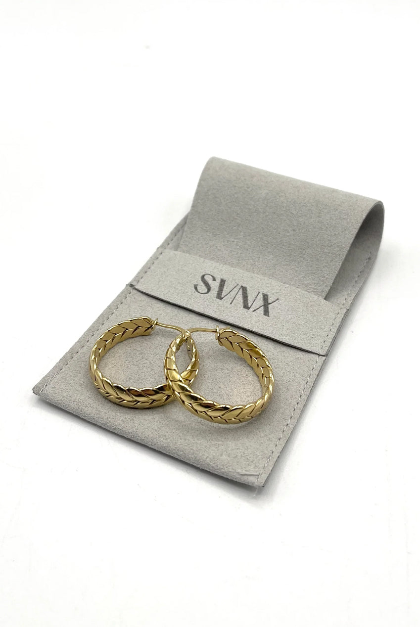 Braided Hoop Earrings In Gold JE402324