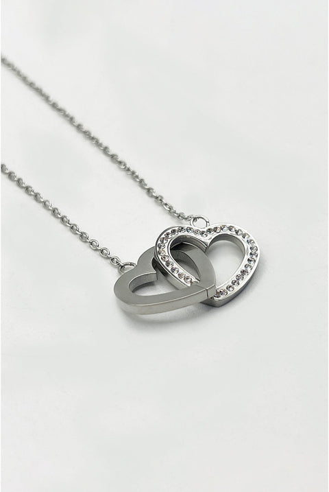 Double Heart Link Necklace With Gift Box by SVNX