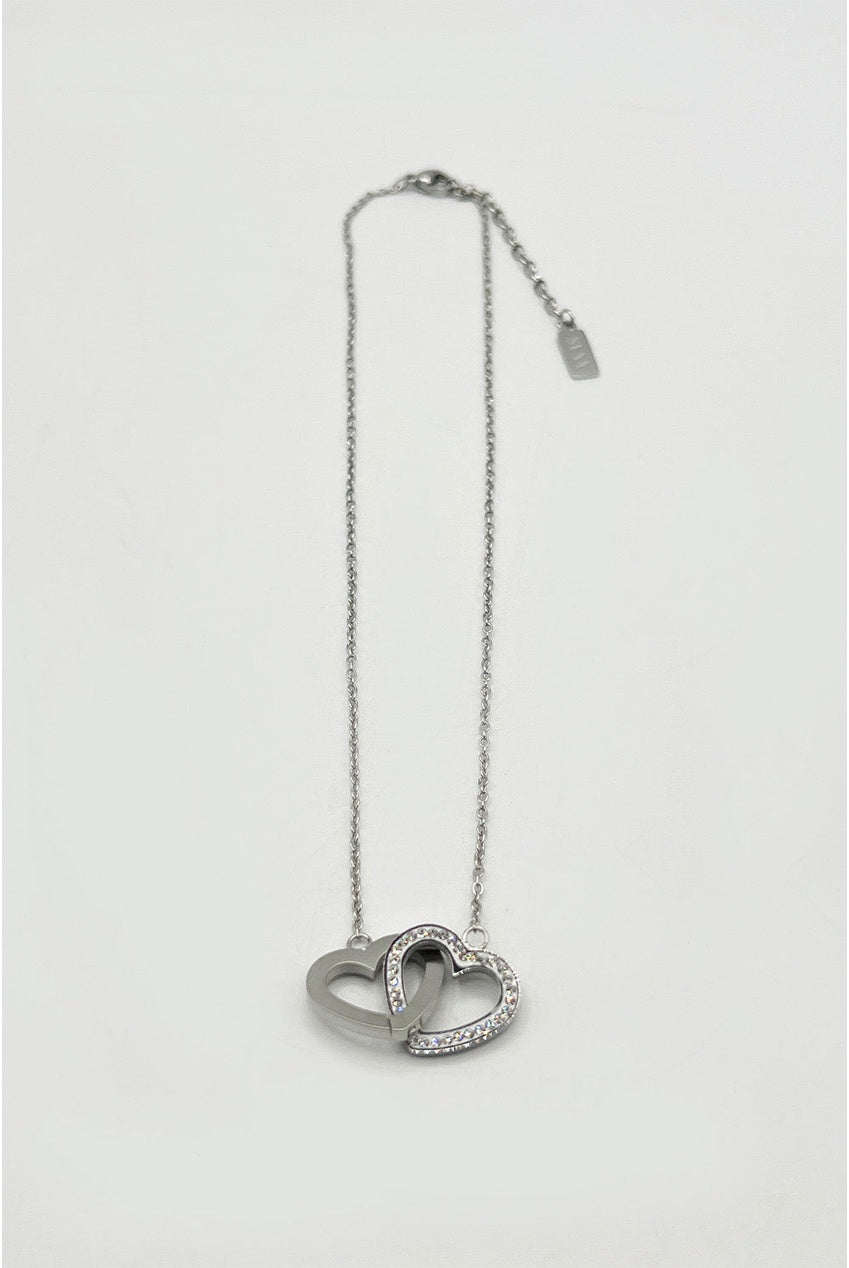 Double Heart Link Necklace With Gift Box JE404521