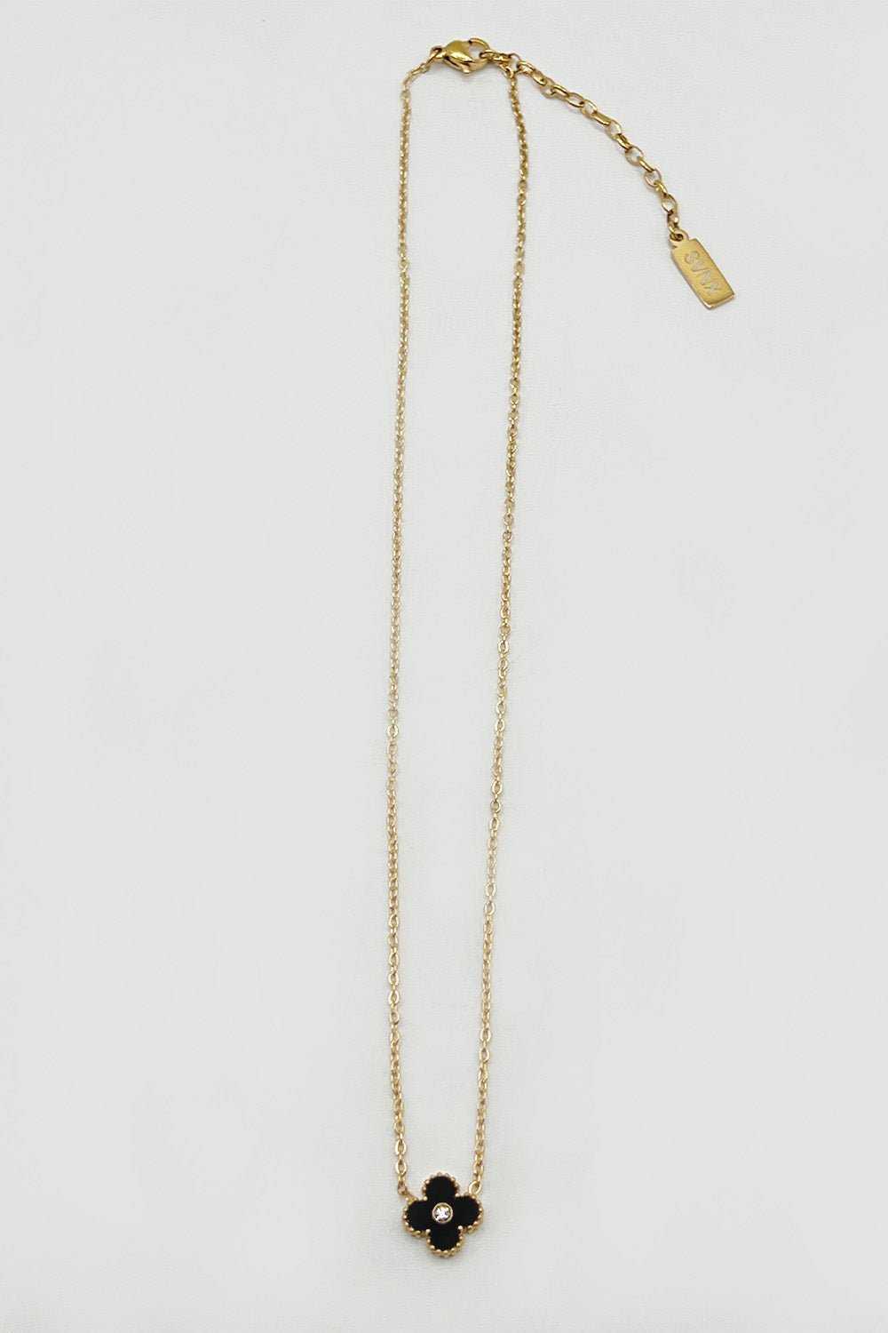 Mini Clover Necklace In Gold Black - Gift Boxed JE404602