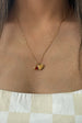 Mini Heart & July Birthstone Necklace In Gold - Gift Boxed by SVNX
