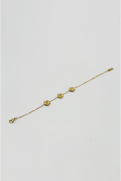 Gold - Floral Bracelet In Gold by SVNX