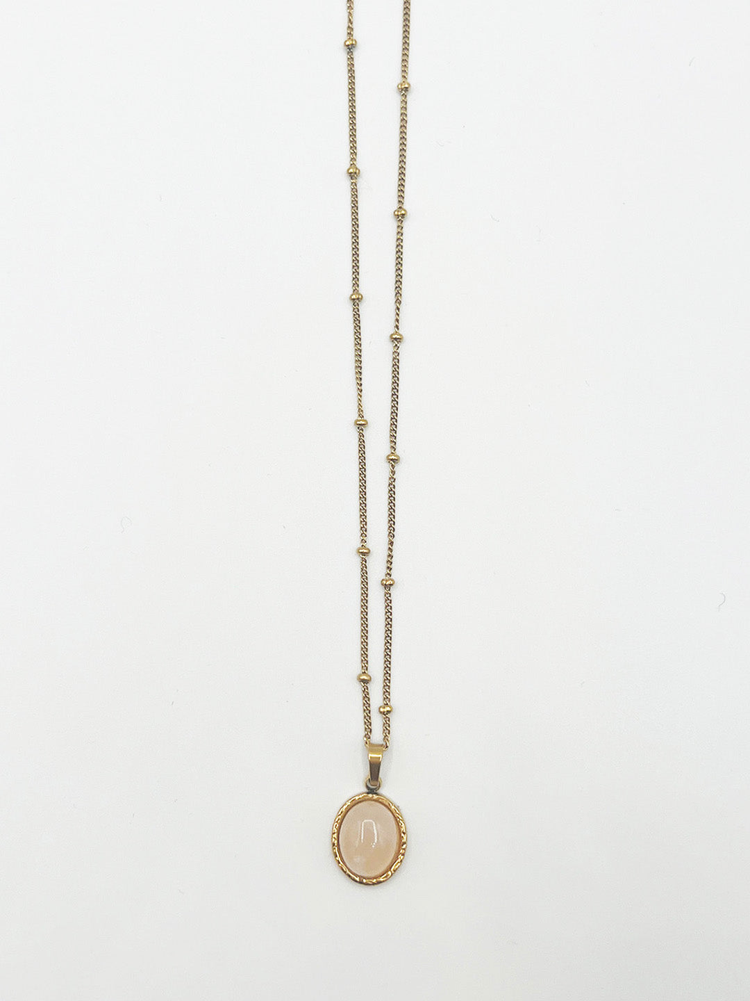 Pink Stone Pendant Necklace - Gift Boxed JE410709