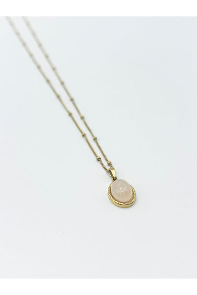 Pink - Pink Stone Pendant Necklace - Gift Boxed by SVNX