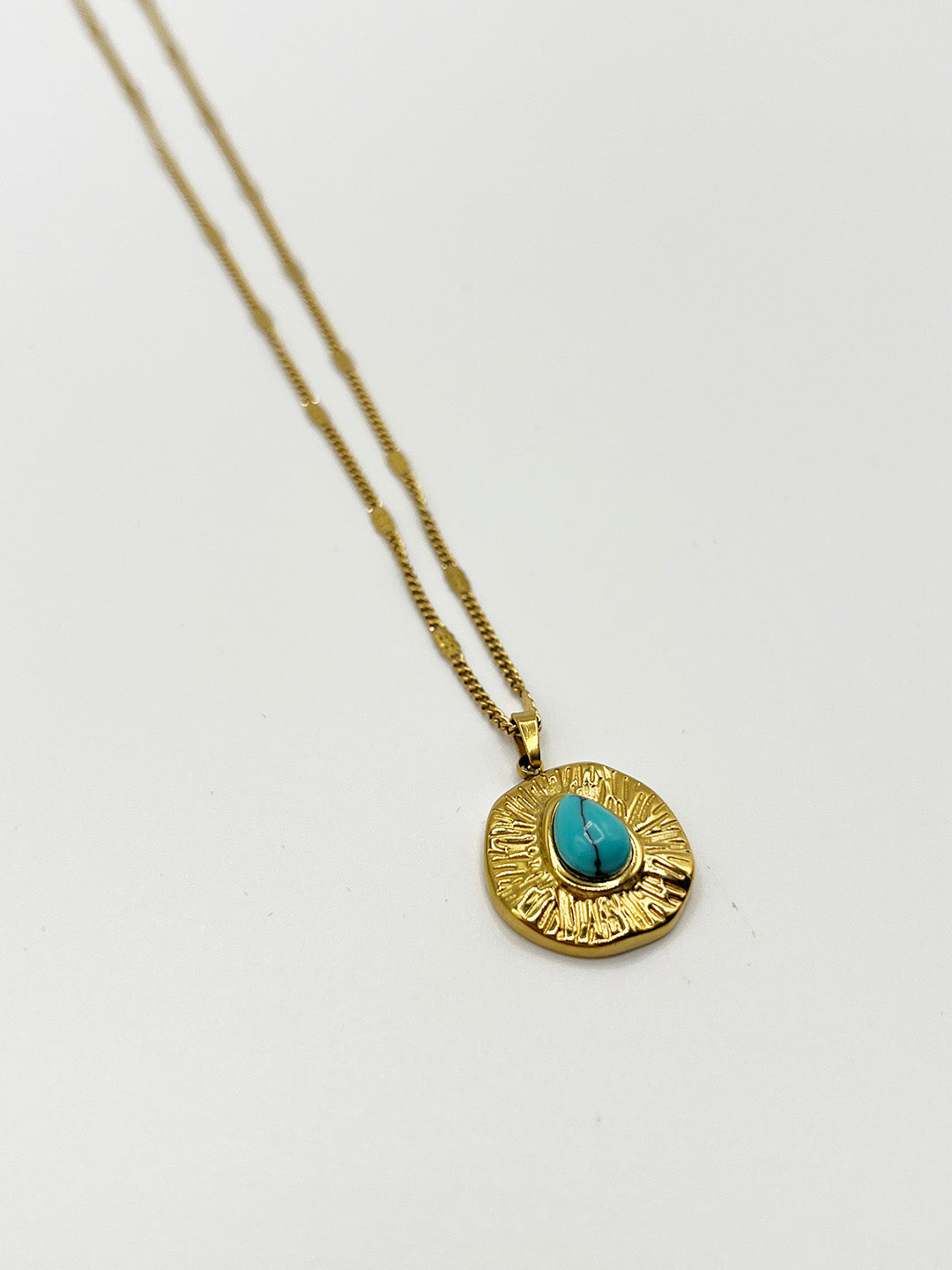 Turquoise Stone Pendant Necklace JE411020