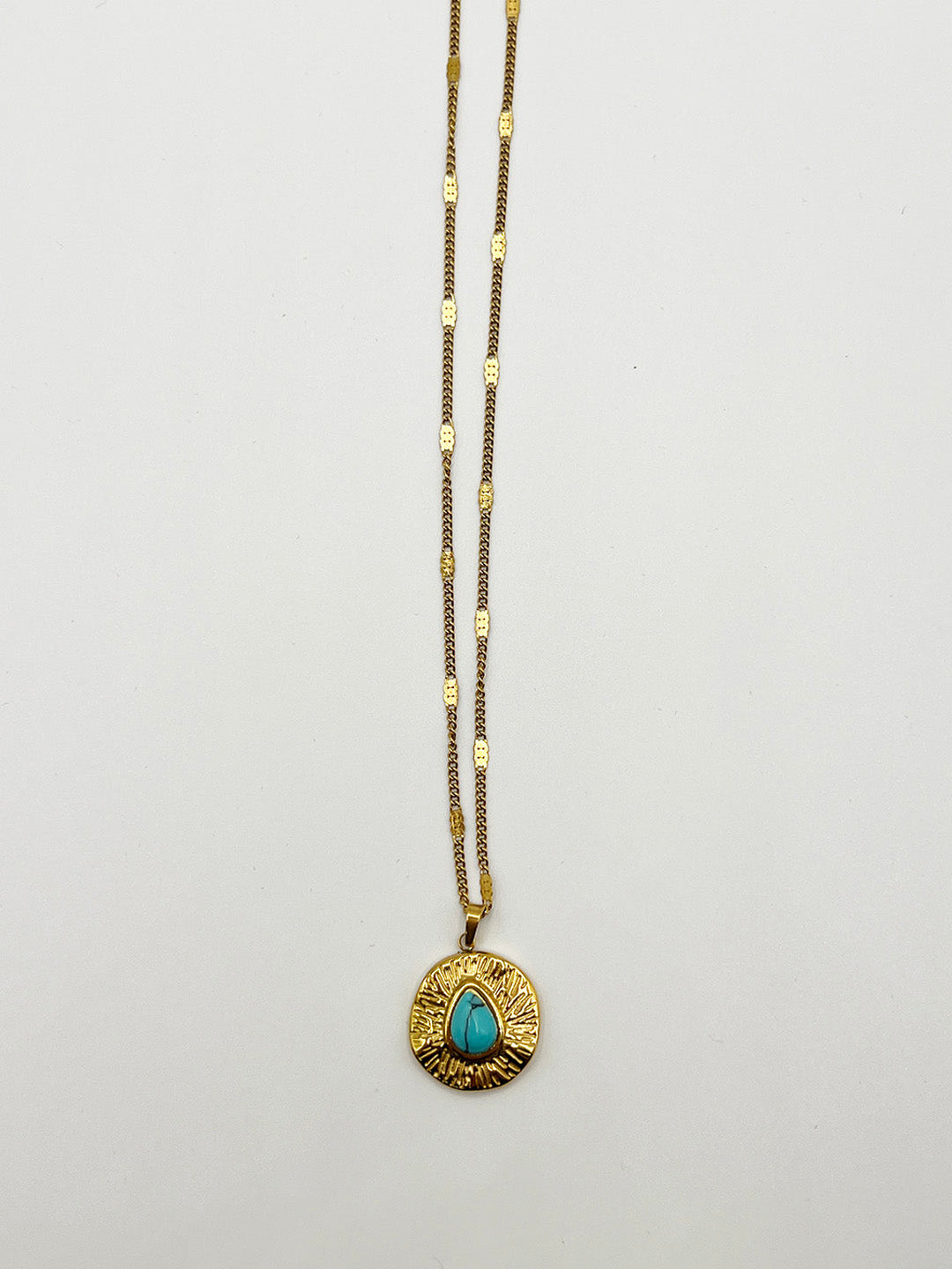 Turquoise Stone Pendant Necklace JE411020