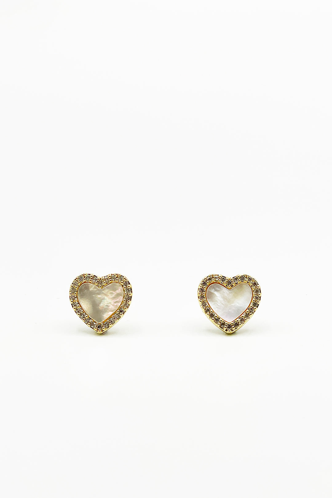 Diamante & Seashell Heart Necklace & Earrings Set In Gold - Gift Boxed JE411124