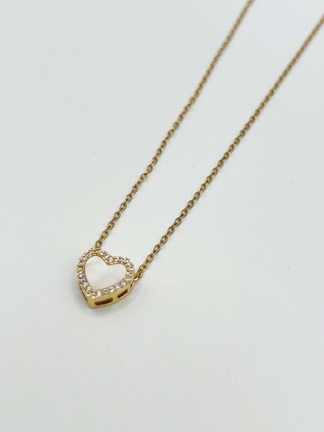 Moonstone Heart Necklace & Earrings Set In Gold - Gift Boxed JE411124