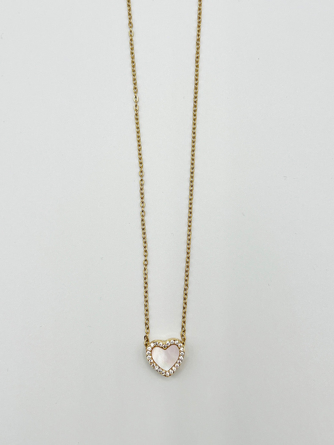 Moonstone Heart Necklace & Earrings Set In Gold - Gift Boxed JE411124