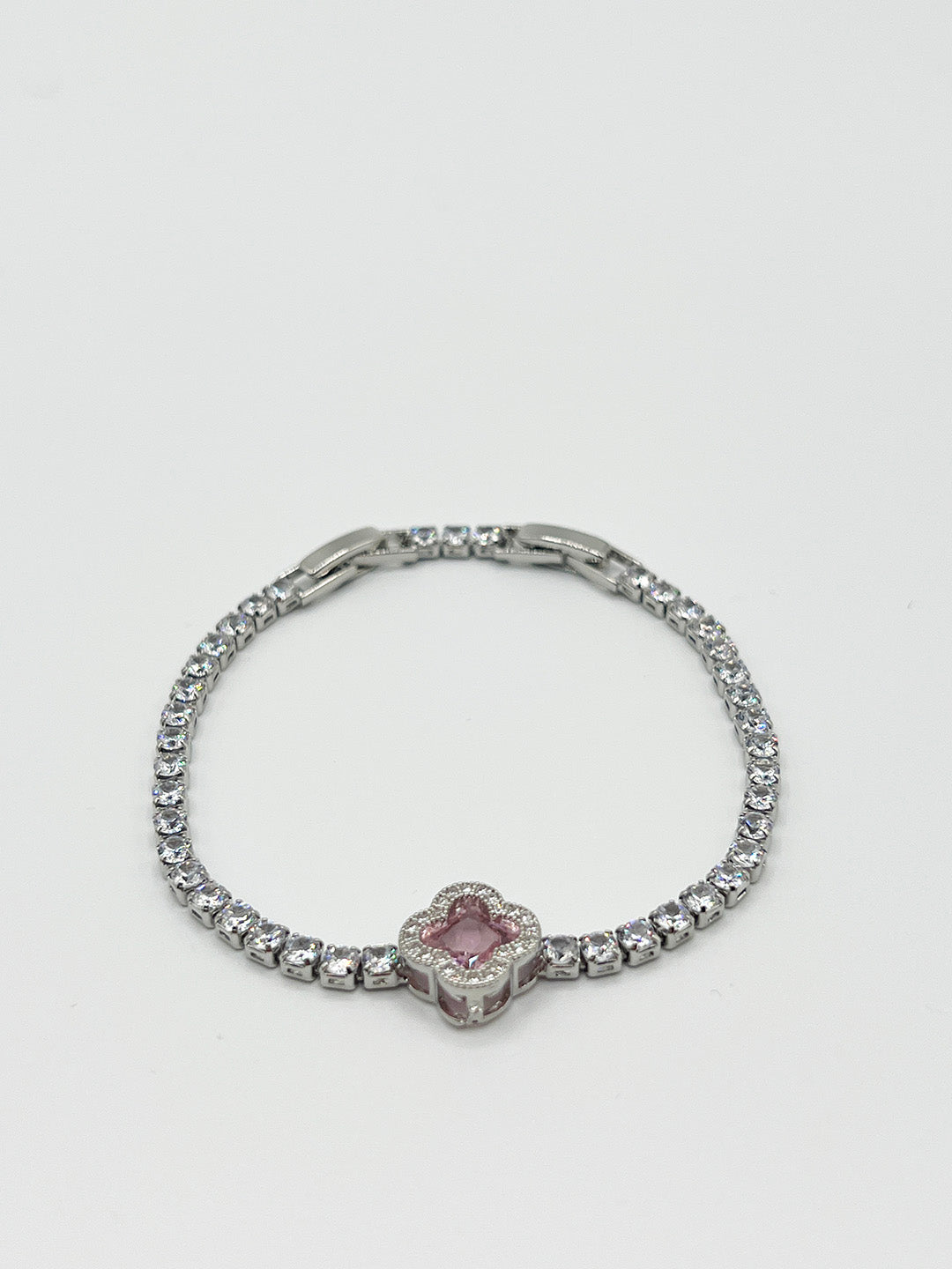 Pink Clover Diamante Bracelet - Gift Boxed JE412009