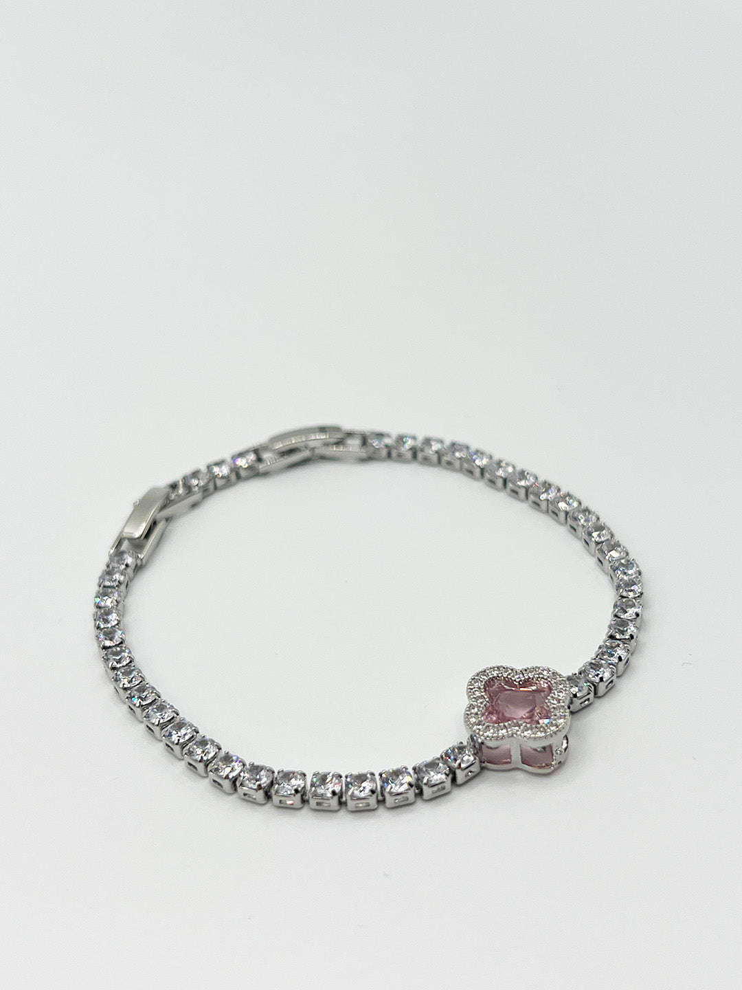 Pink Clover Diamante Bracelet - Gift Boxed JE412009