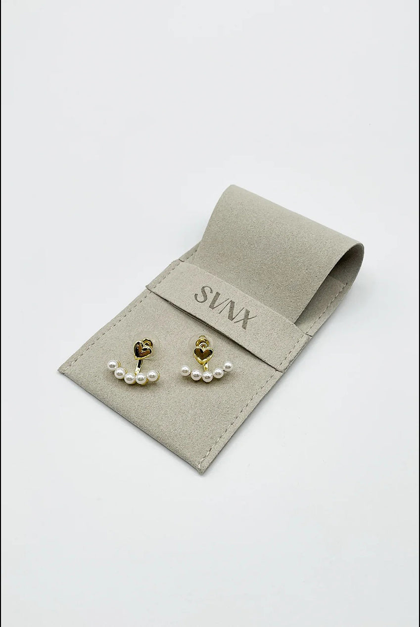 Heart Pearl Earrings In Gold JE413124