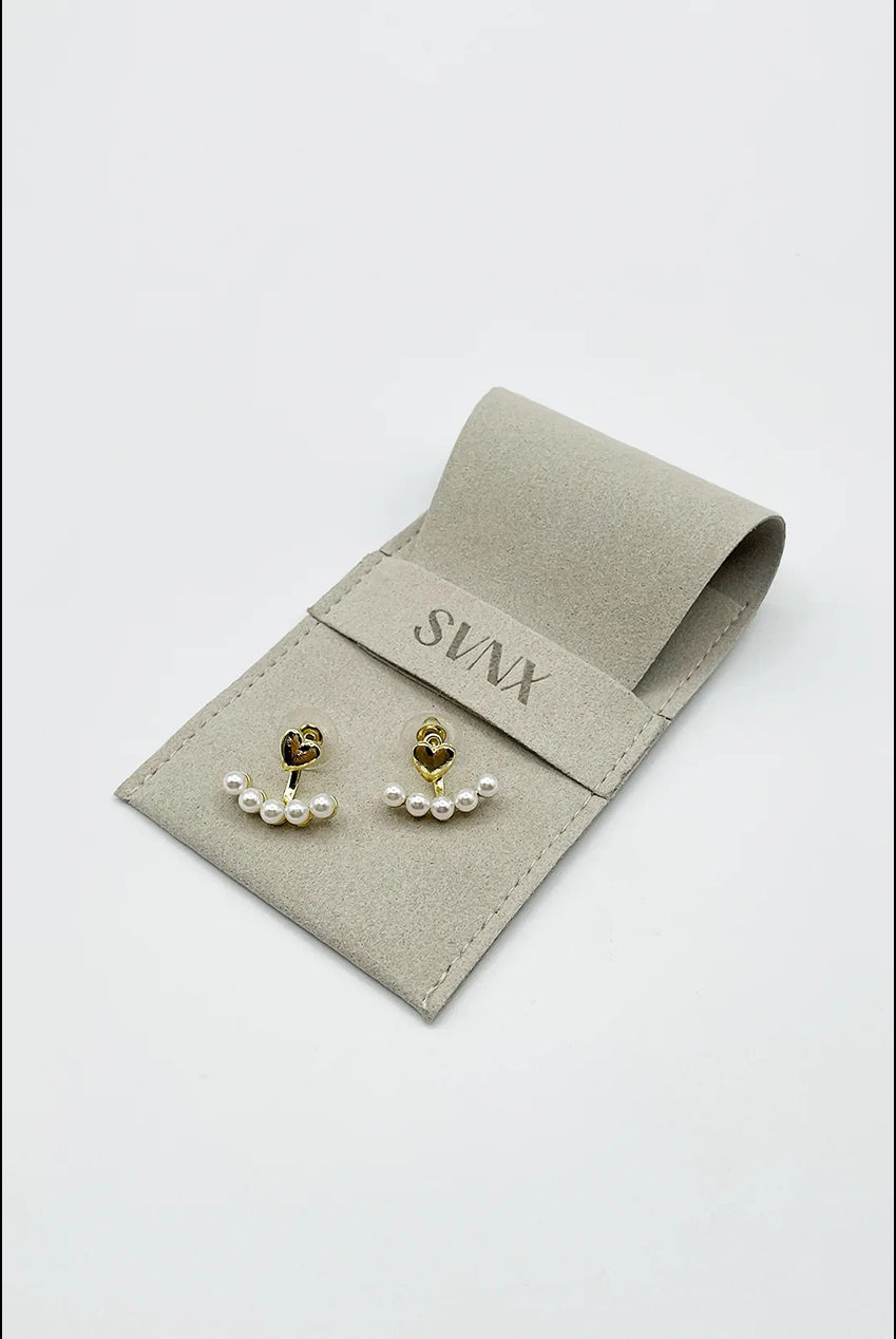 Heart Pearl Earrings In Gold JE413124
